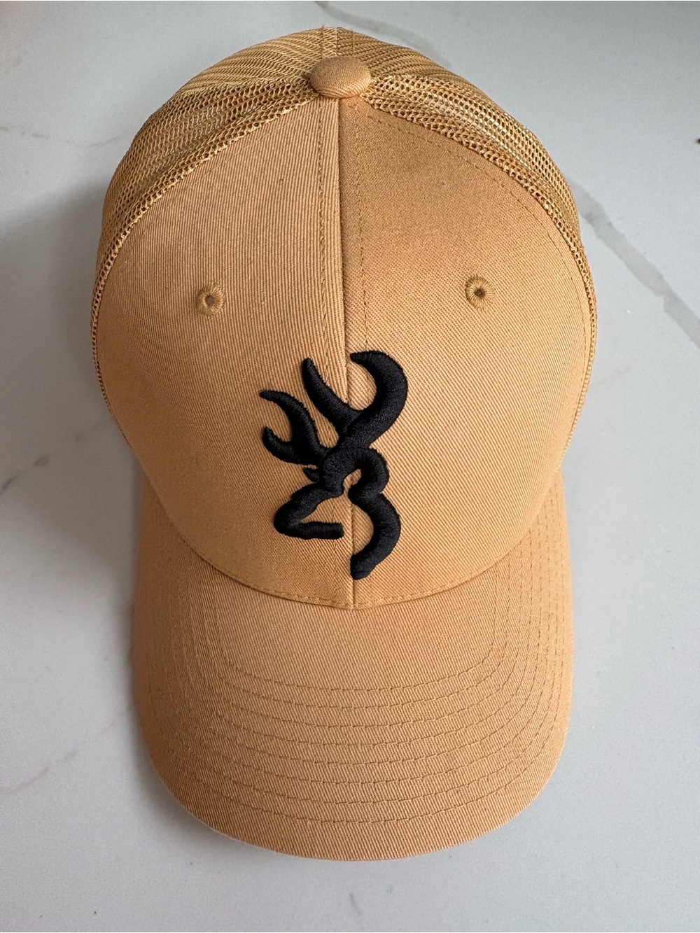 Browning Tan Mesh-Back Cap with Black Logo